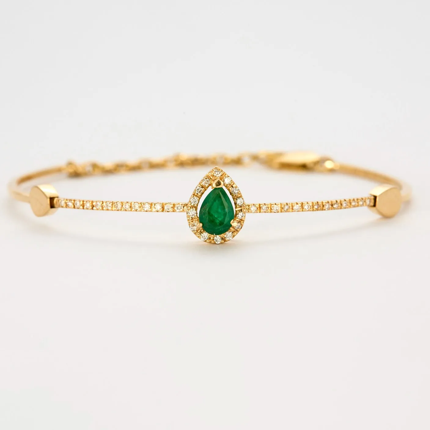 Bracelet semi rigide Or jaune Diamants et Emeraude sold by 58 Facettes product image thumbnail 4