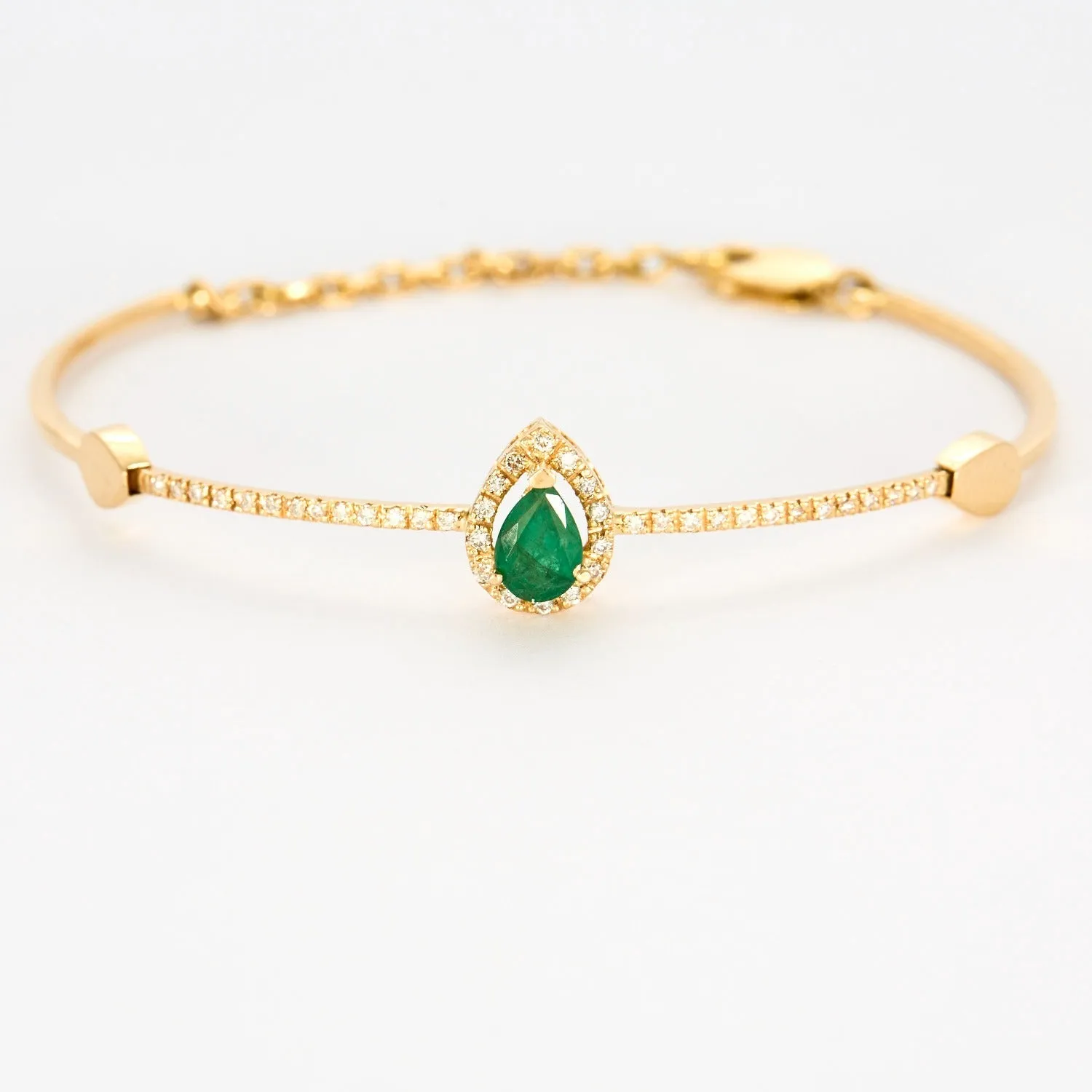 Bracelet semi rigide Or jaune Diamants et Emeraude sold by 58 Facettes product image thumbnail 3