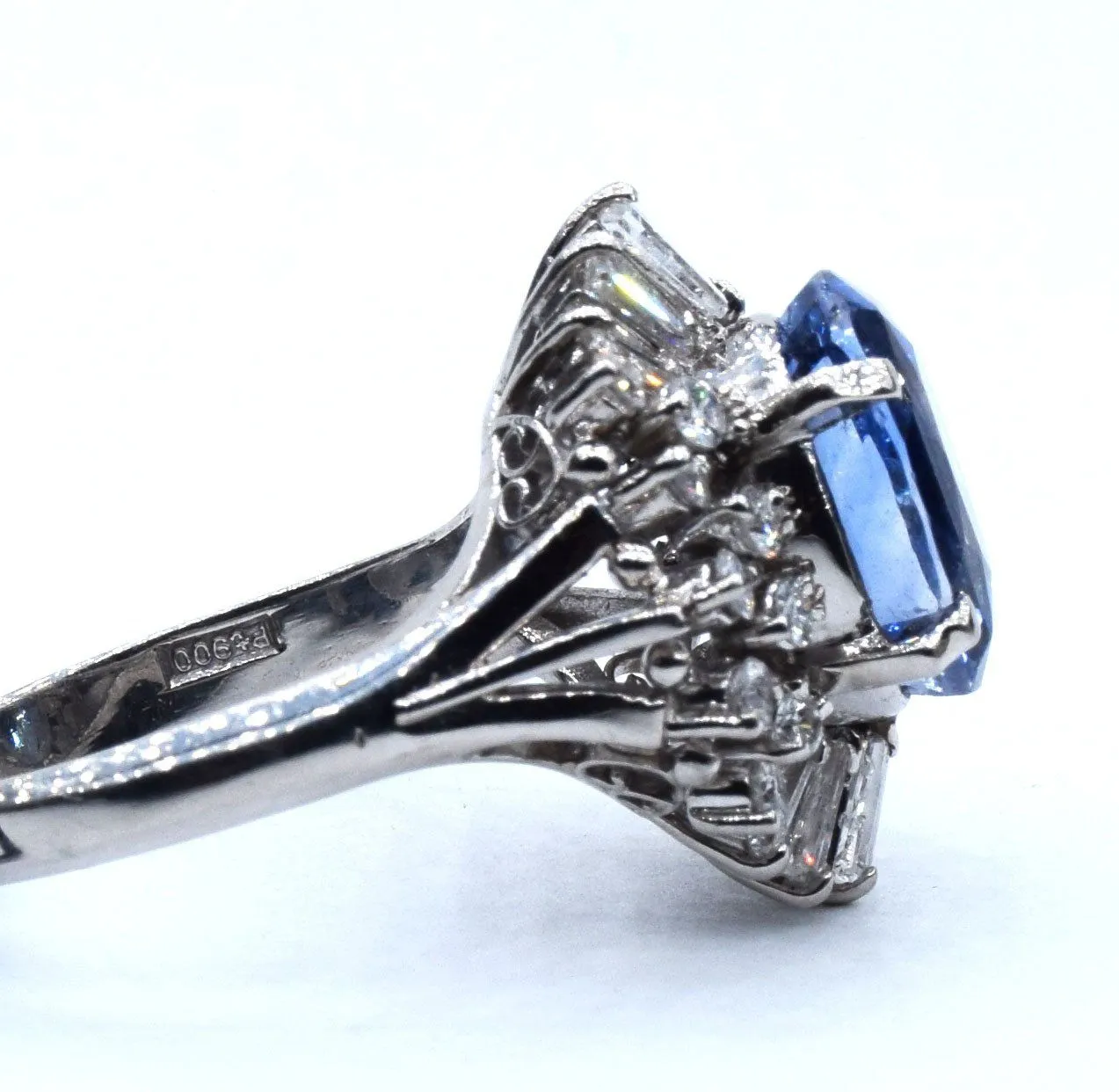 Bague en platine avec saphir et diamants sold by 58 Facettes product image thumbnail 4