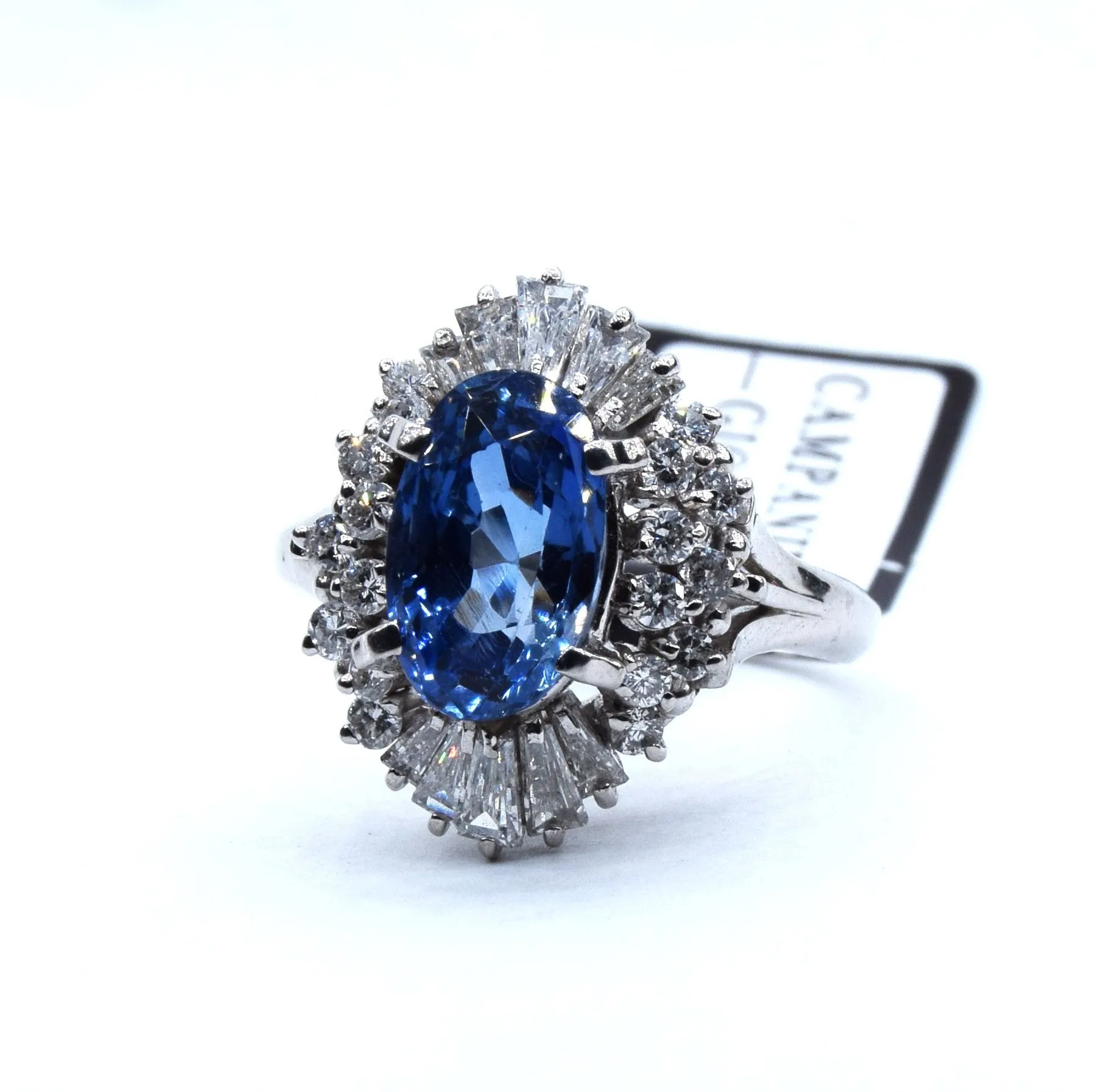 Bague en platine avec saphir et diamants sold by 58 Facettes product image thumbnail 3