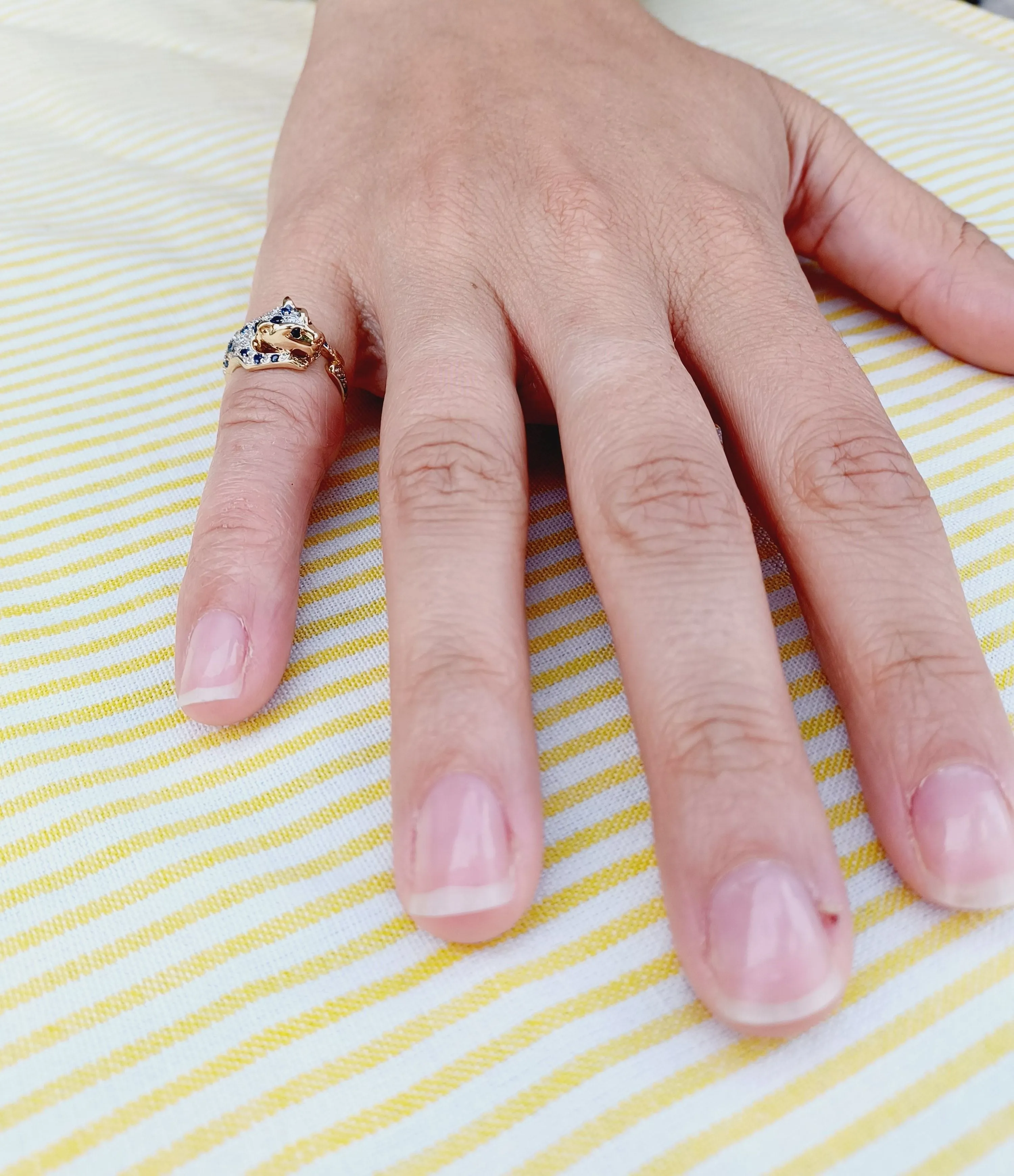 Bague Guépard diamants et saphirs sold by 58 Facettes product image thumbnail 4