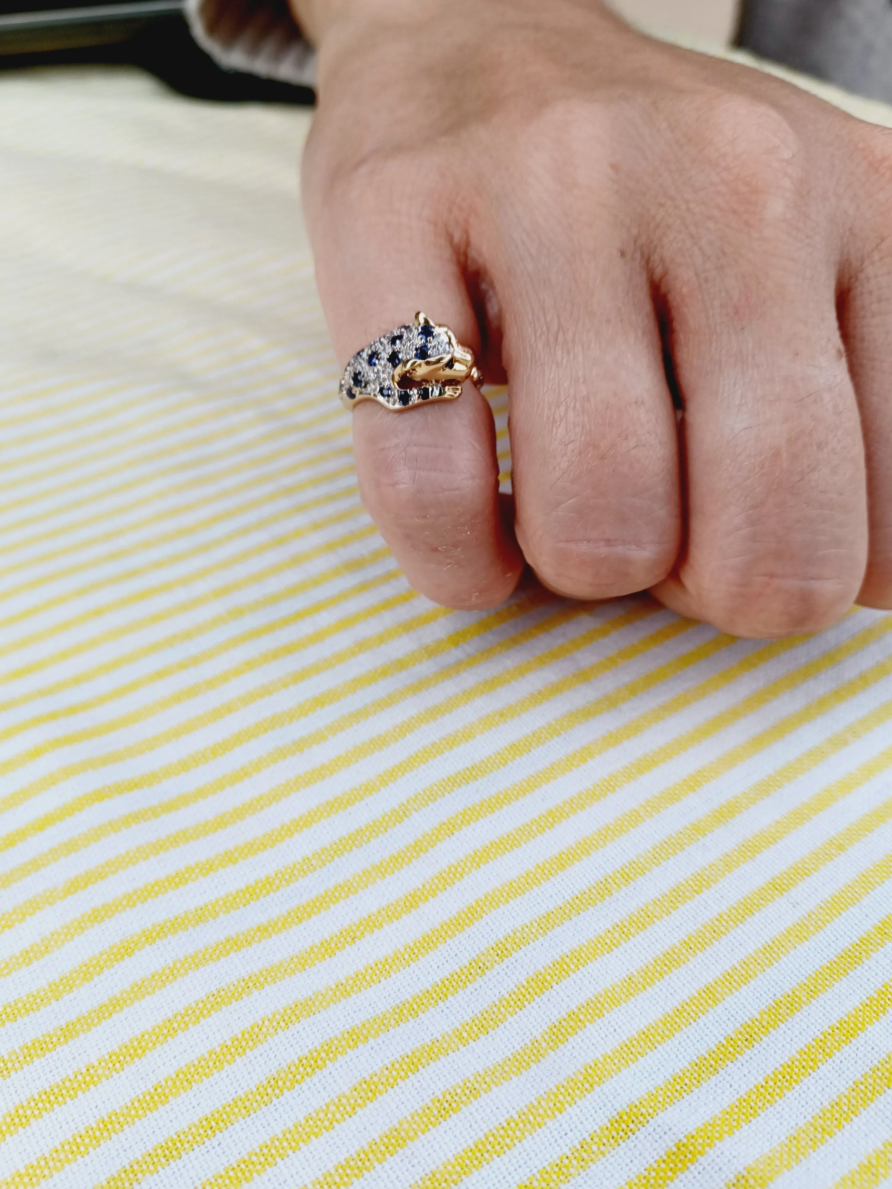 Bague Guépard diamants et saphirs sold by 58 Facettes product image thumbnail 5