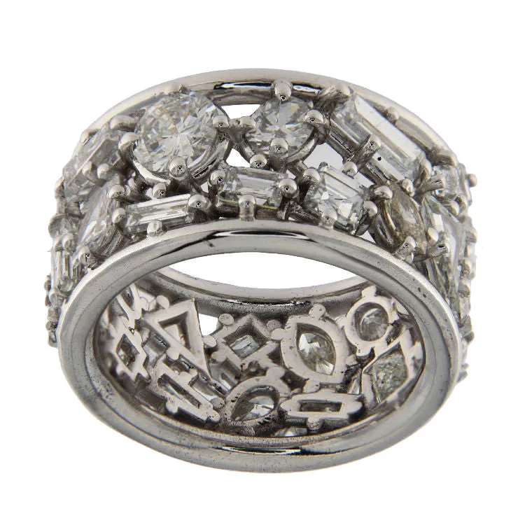 Bague bandeau en or blanc et diamants sold by 58 Facettes