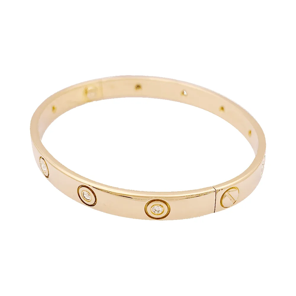 Bracelet Cartier "Love" or jaune, diamants. sold by 58 Facettes