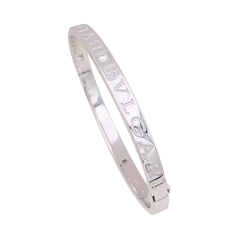 Bracelet jonc Bulgari "Bulgari Bulgari" or blanc, diamants. sold by 58 Facettes product image thumbnail 5