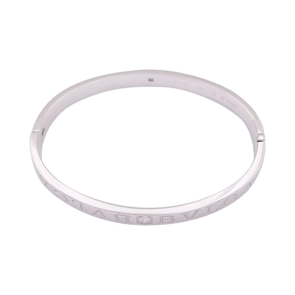 Bracelet jonc Bulgari "Bulgari Bulgari" or blanc, diamants. sold by 58 Facettes product image thumbnail 3