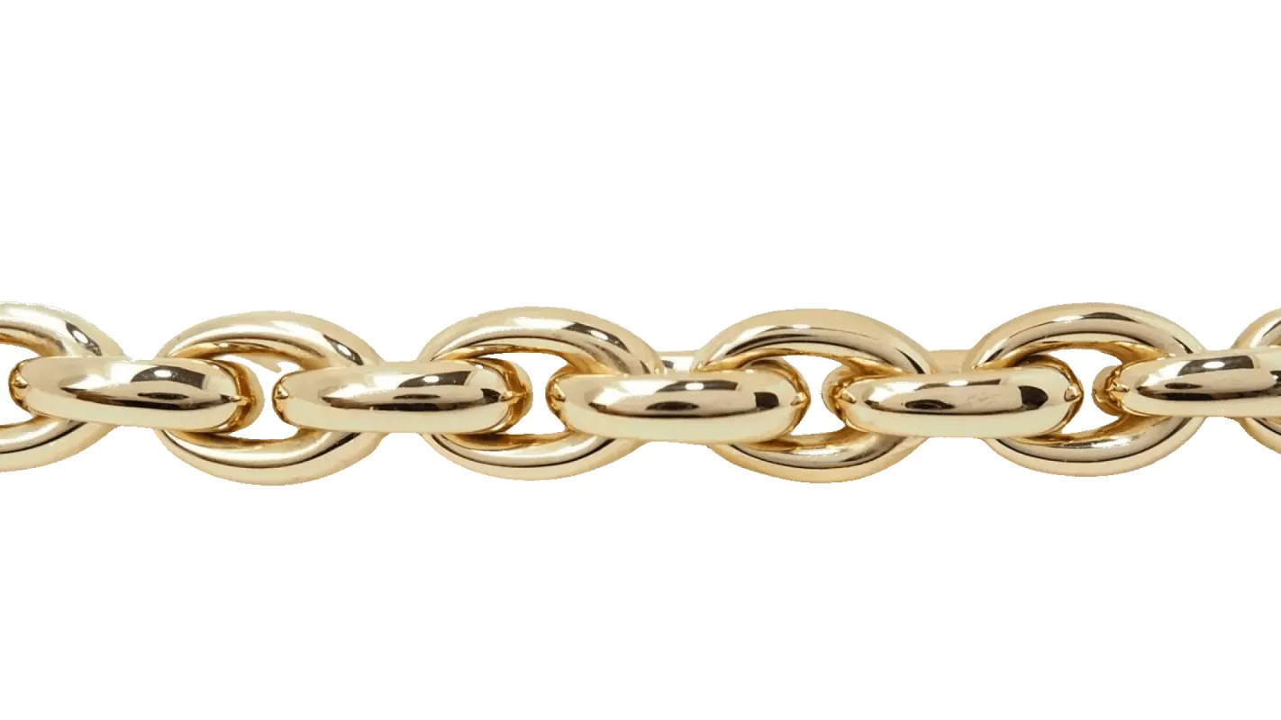 Bracelet souple maille forçat ovale en or jaune et diamants sold by 58 Facettes