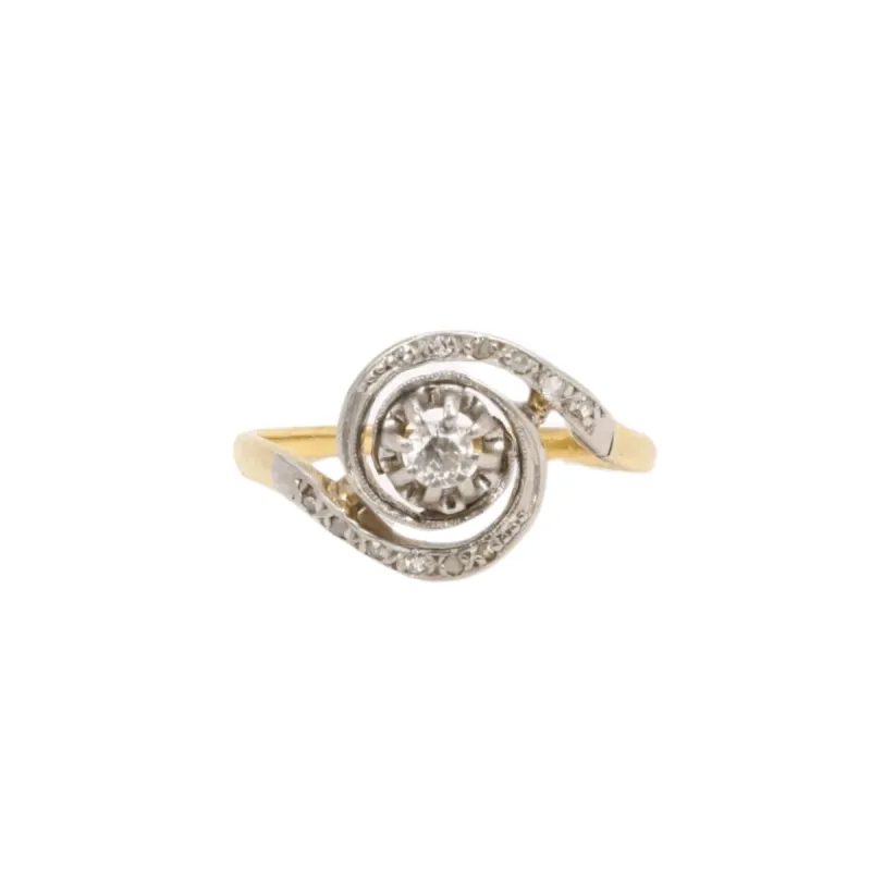 Bague tourbillon diamants taille ancienne 0,10 ct sold by 58 Facettes