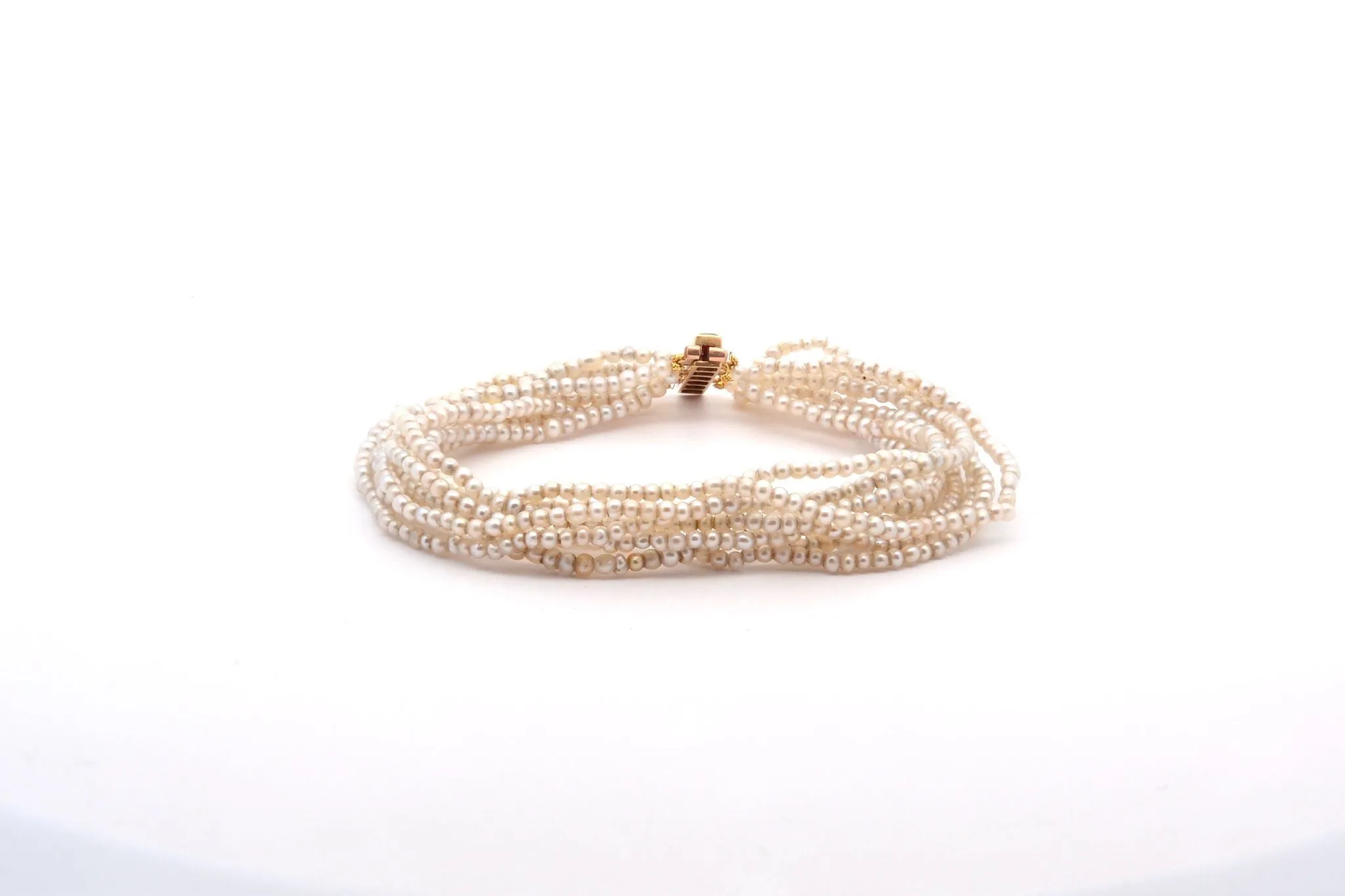 Bracelet ancien or jaune rubis et perles fines sold by 58 Facettes product image thumbnail 3