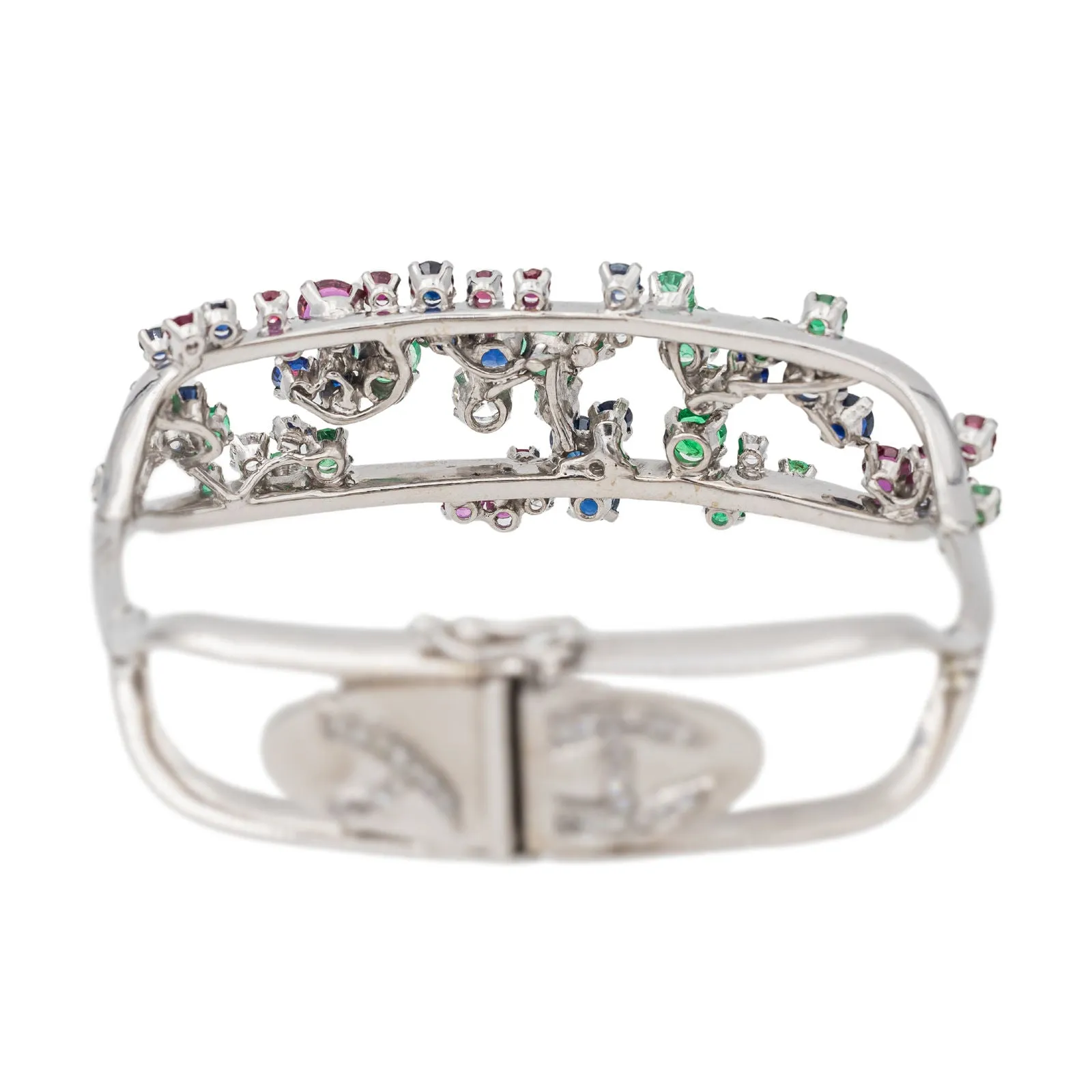 Jean Vendôme - Bracelet en or blanc et platine saphirs, émeraudes, rubis, diamants sold by 58 Facettes product image thumbnail 4