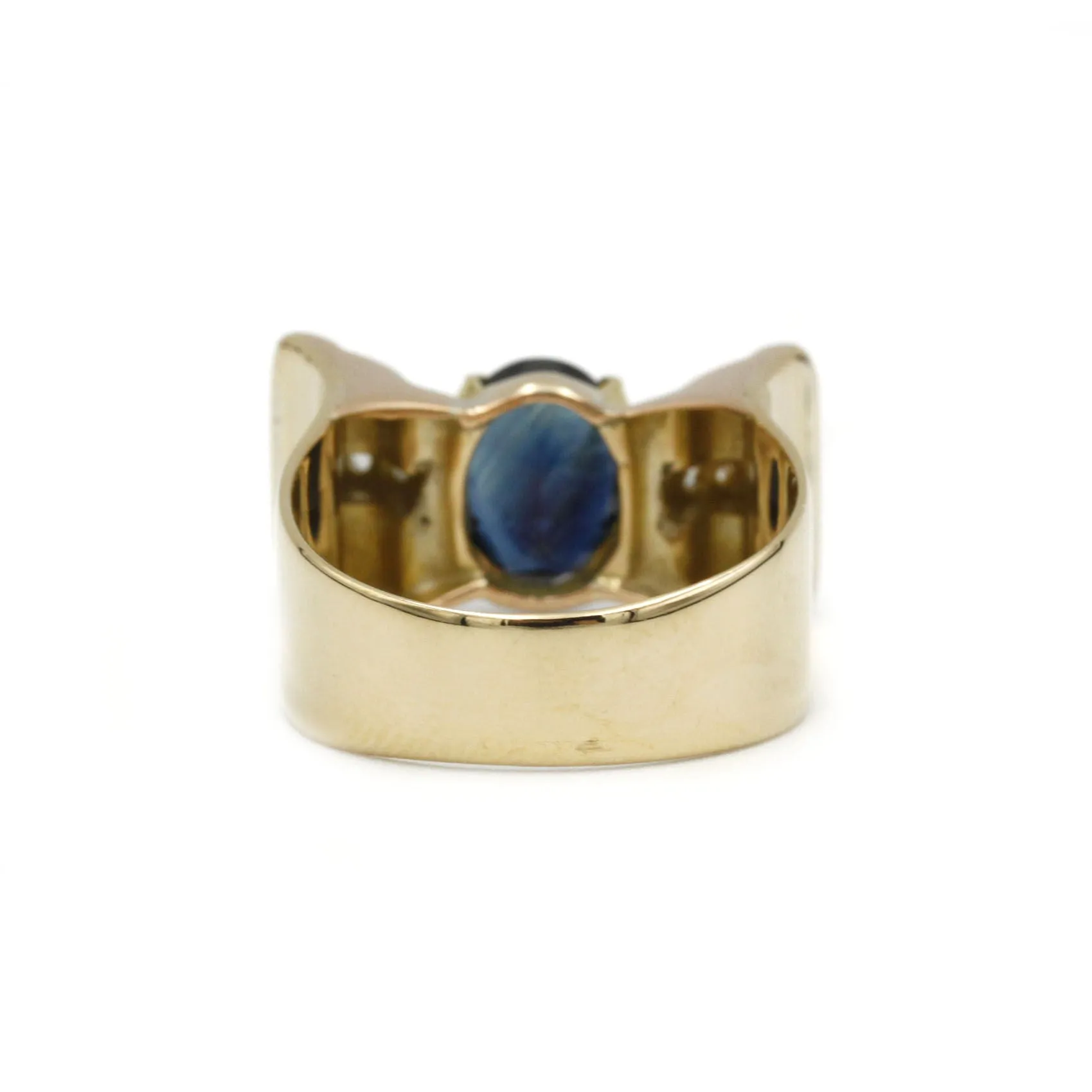 Bague Tank or, diamants, saphir sold by 58 Facettes product image thumbnail 2