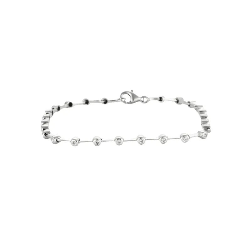 Bracelet rivière or blanc diamants sold by 58 Facettes