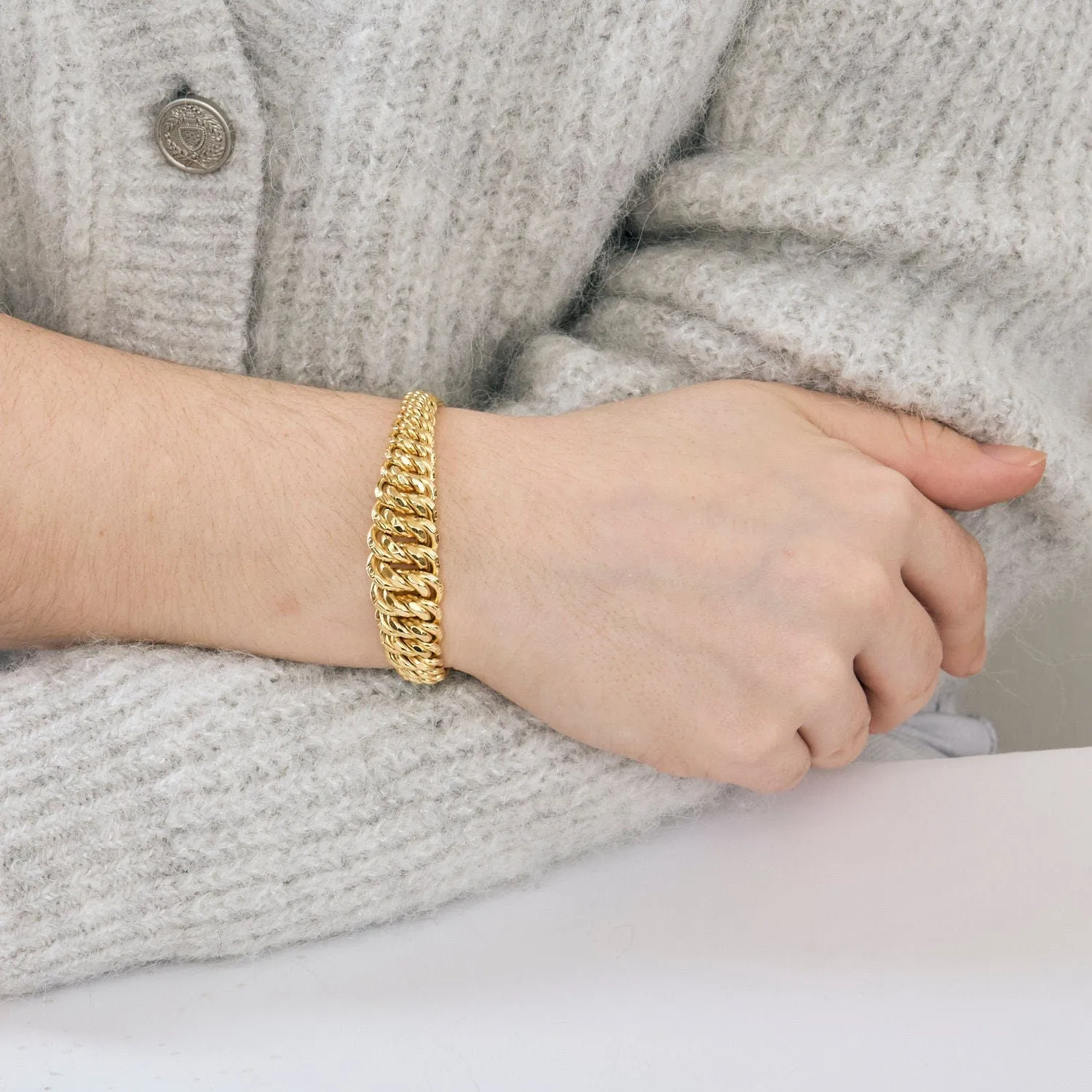 Bracelet or jaune maille américaine sold by 58 Facettes product image thumbnail 3