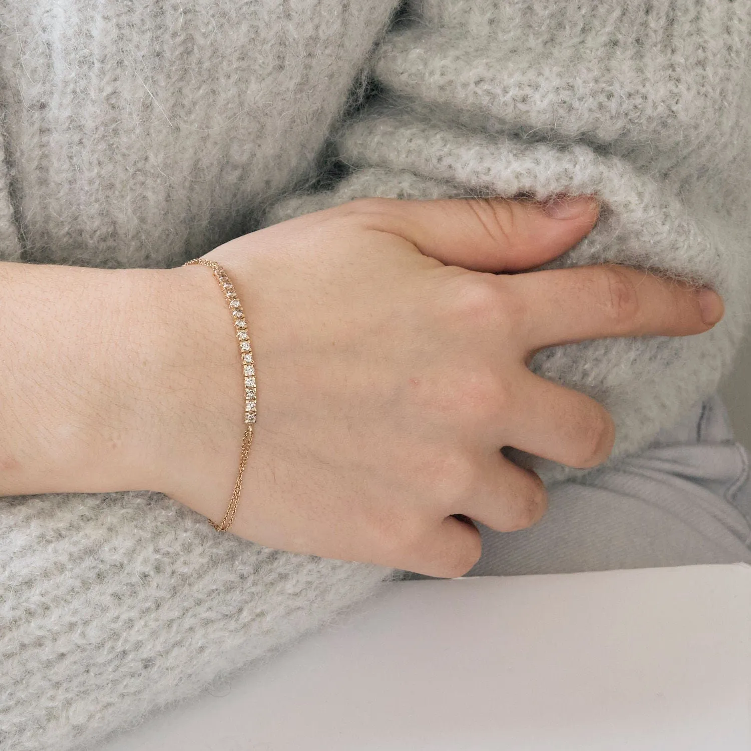 Bracelet rivière de diamants or rose sold by 58 Facettes product image thumbnail 2