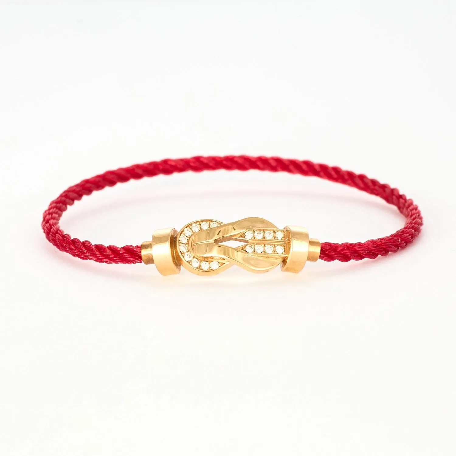 FRED-CHANCE INFINIE- Bracelet moyen modèle en or rose et diamants et 10 câbles nylon sold by 58 Facettes product image thumbnail 4