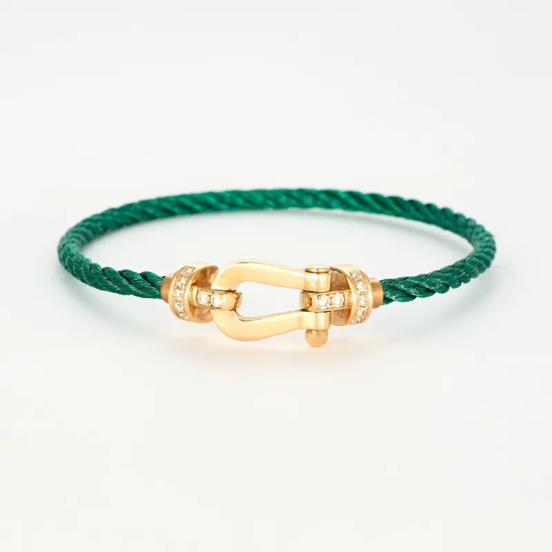 FRED-Force 10-Bracelet moyen modèle en or rose rose et diamants et 5 câbles acier sold by 58 Facettes