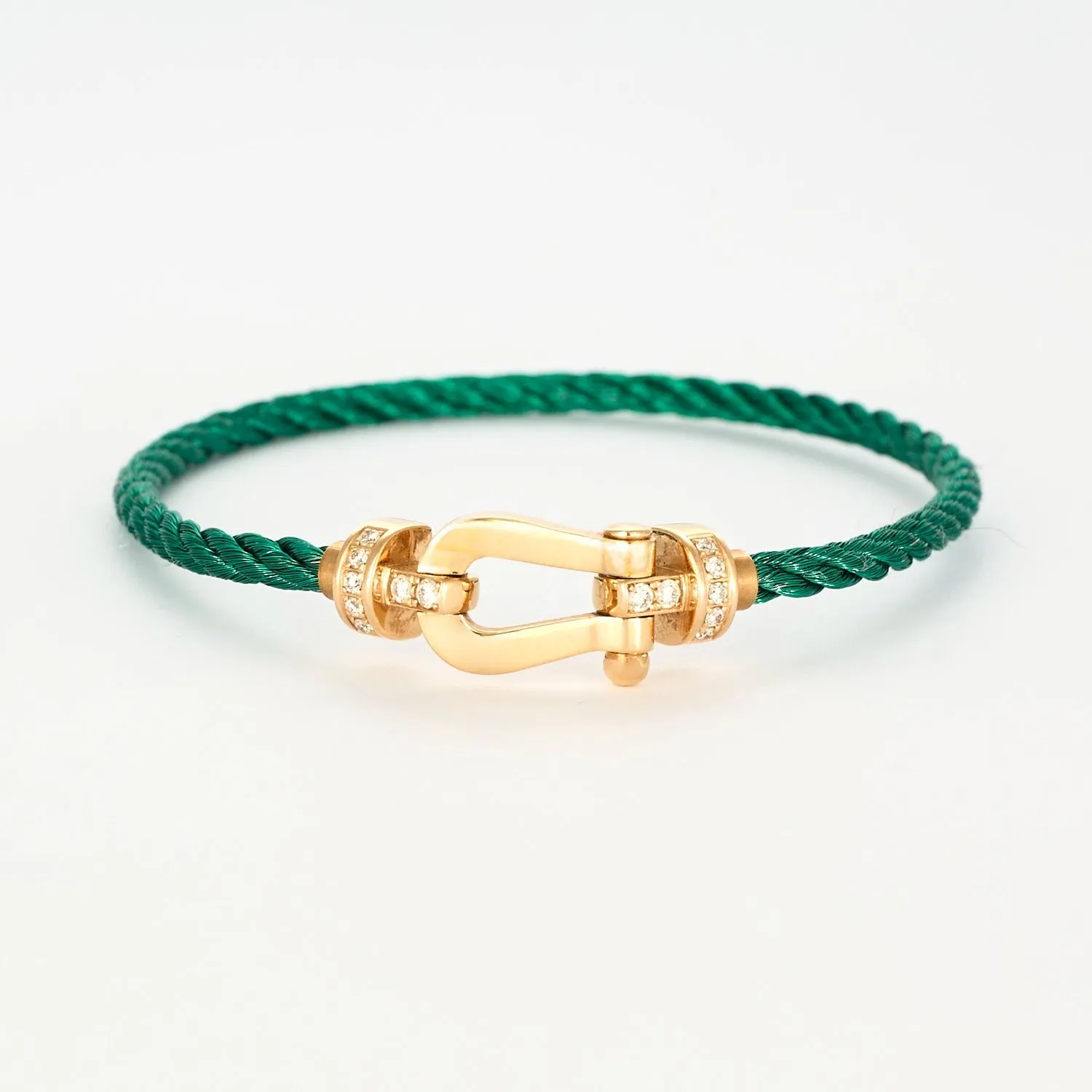 FRED-Force 10-Bracelet moyen modèle en or rose rose et diamants et 5 câbles acier sold by 58 Facettes