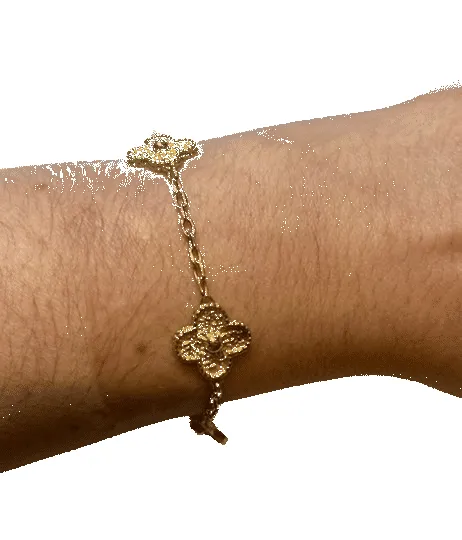 VAN CLEEF & ARPELS - BRACELET VINTAGE ALHAMBRA OR JAUNE sold by 58 Facettes product image thumbnail 4