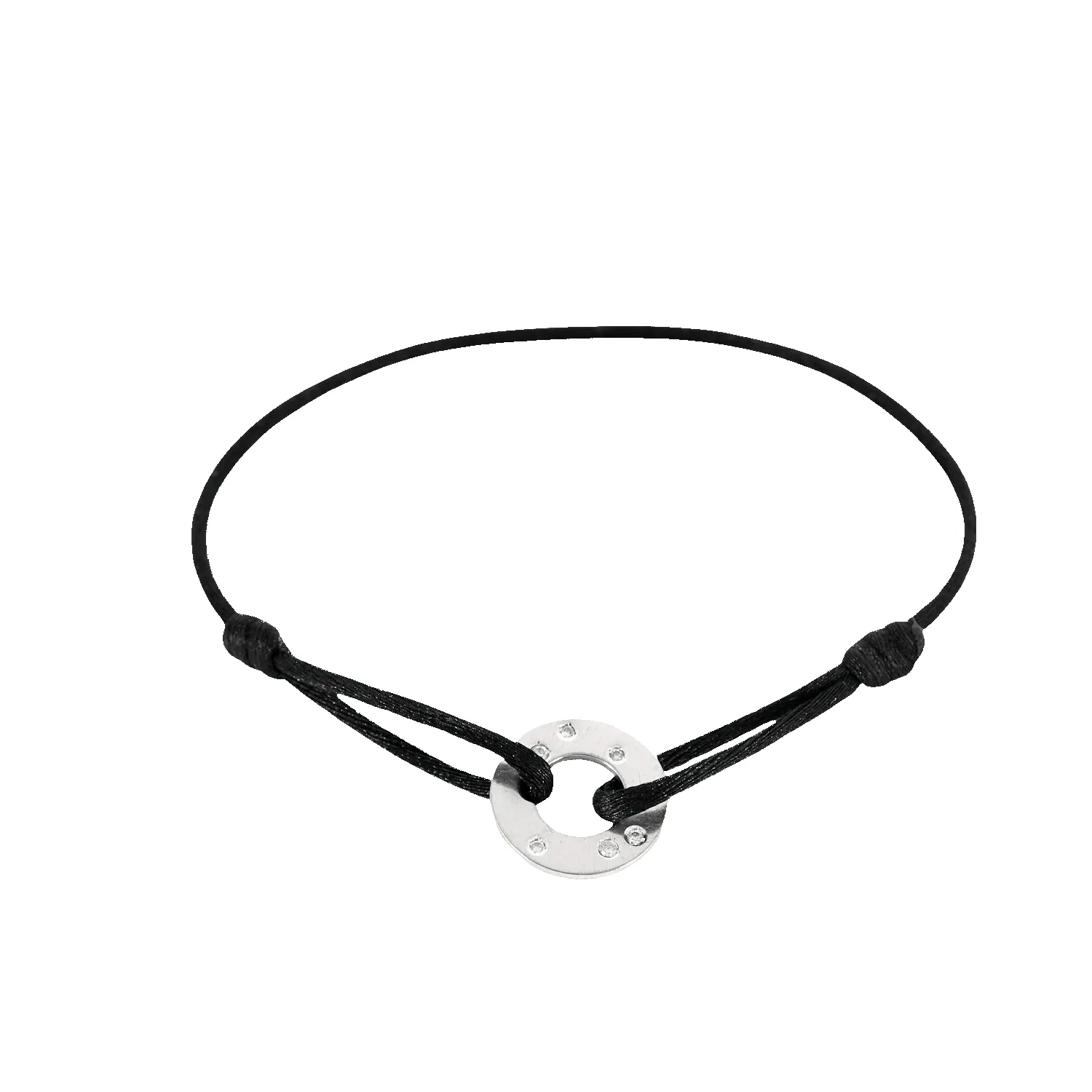 DINH VAN - Cible R16 - Bracelet sur cordon en Or blanc et Diamants sold by 58 Facettes