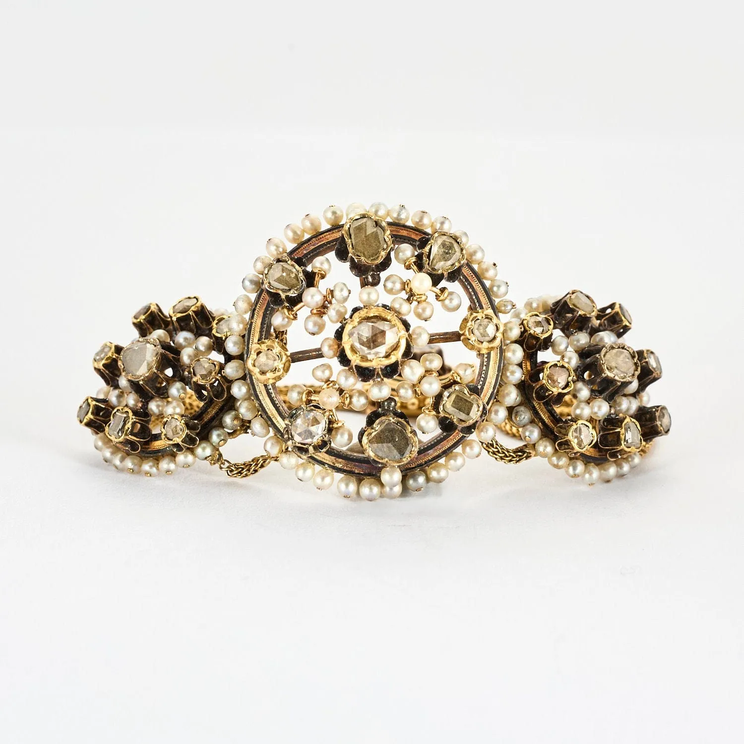 Bracelet Ancien or rose diamants perles sold by 58 Facettes product image thumbnail 5
