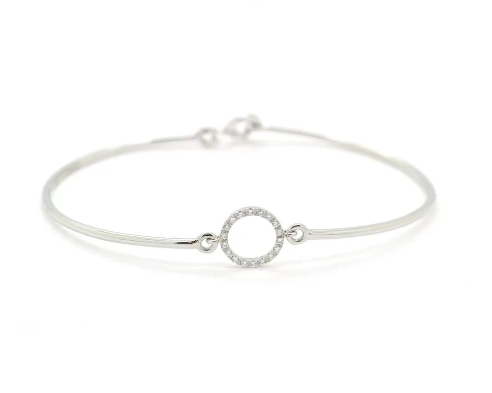 Bracciale semirigido in oro bianco e diamanti sold by 58 Facettes