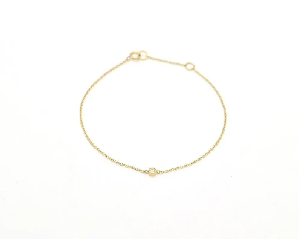 Bracelet en or jaune avec diamant de 0,035 ct sold by 58 Facettes