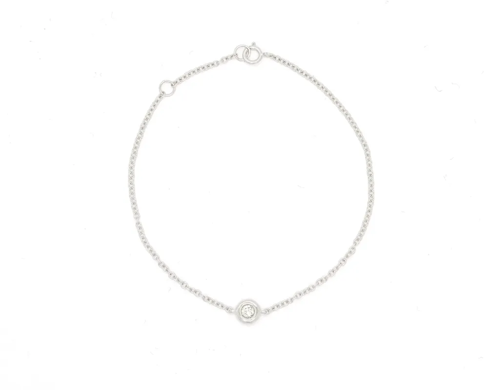 Bracciale in oro bianco e diamante Ct 0,05 sold by 58 Facettes