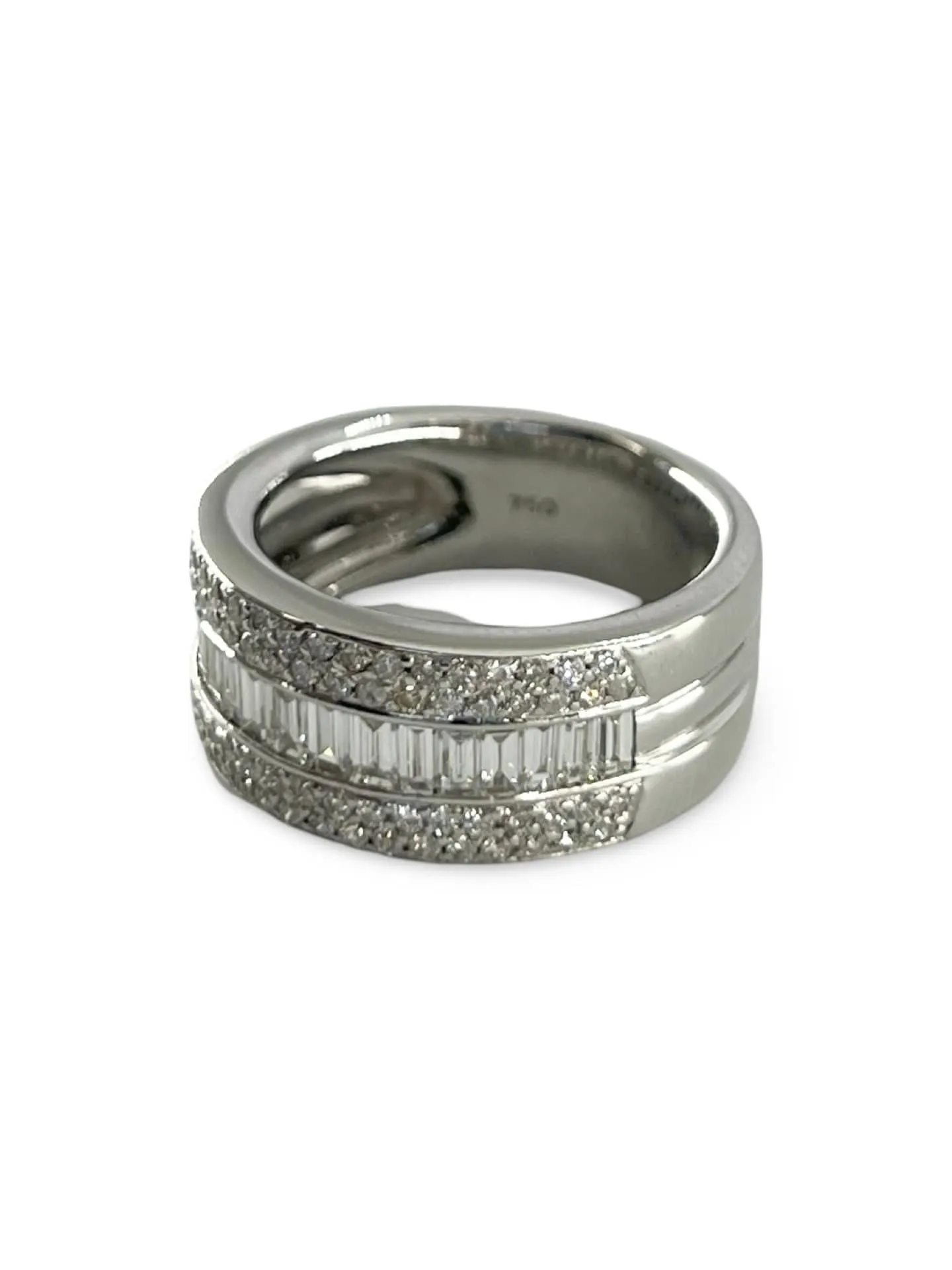 Bague alliance en or blanc 18K et diamants 1,60 ct sold by 58 Facettes product image thumbnail 2