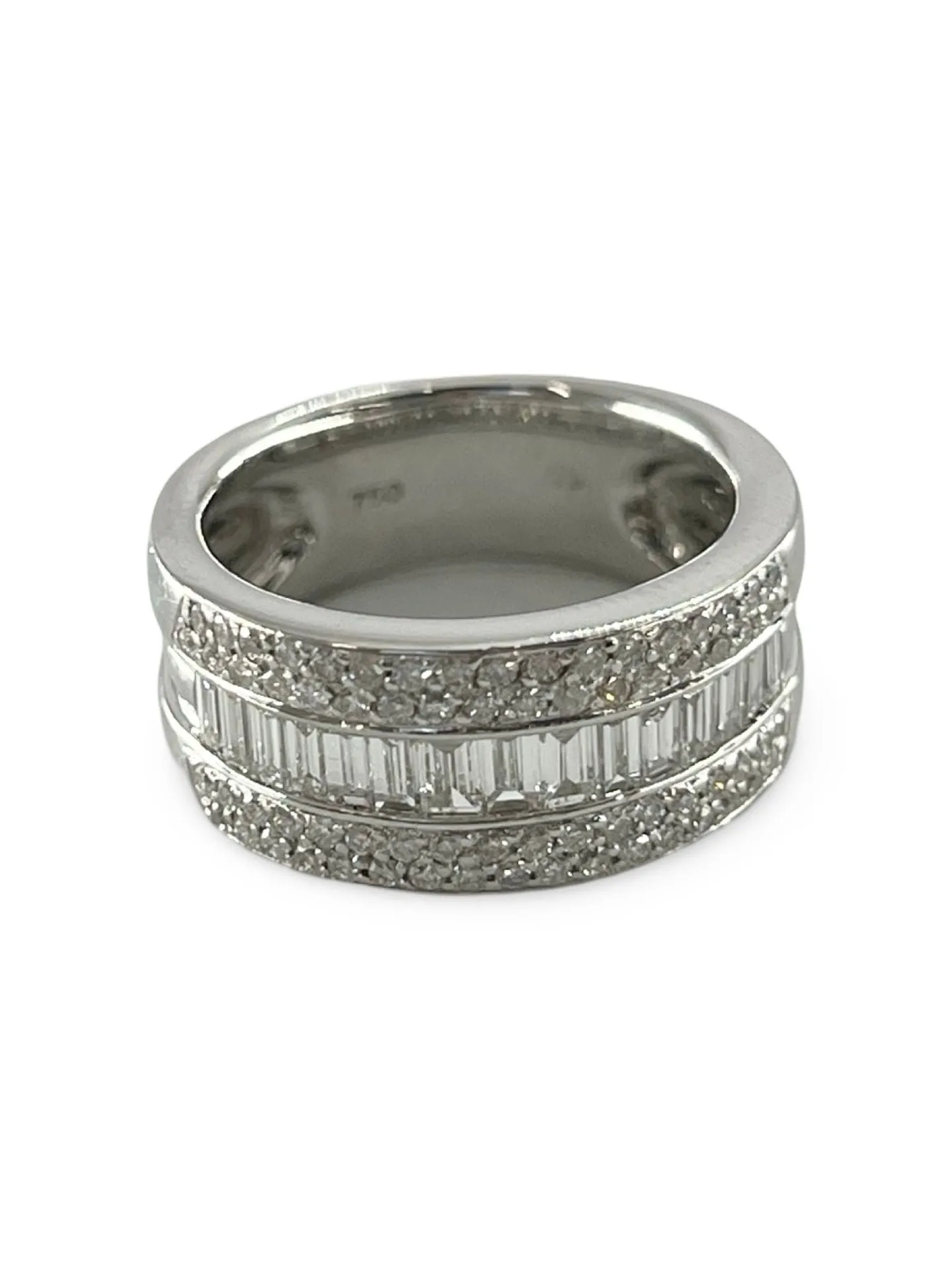 Bague alliance en or blanc 18K et diamants 1,60 ct sold by 58 Facettes product image thumbnail 3