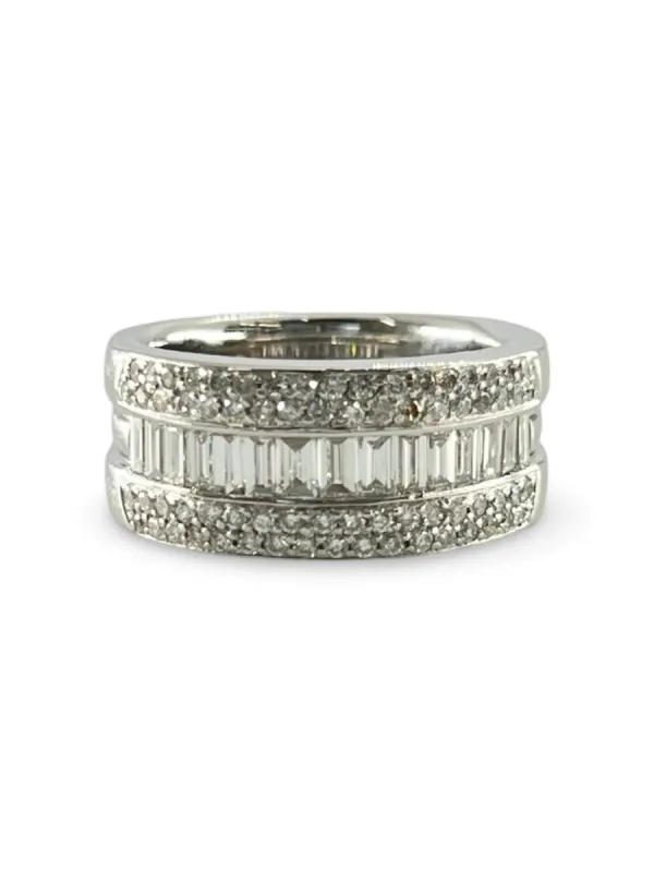 Bague Alliance or blanc et diamants 1,60 ct sold by 58 Facettes