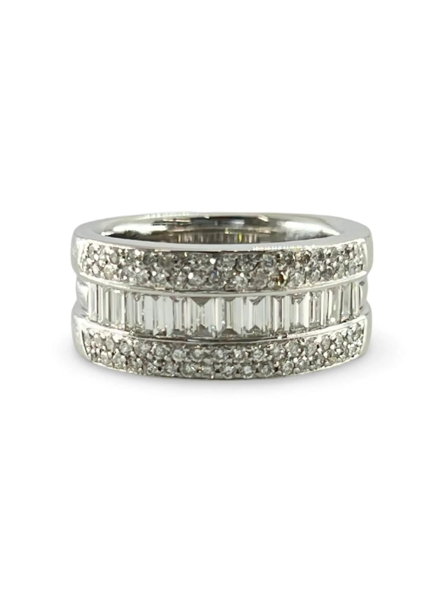 Bague alliance en or blanc 18K et diamants 1,60 ct sold by 58 Facettes