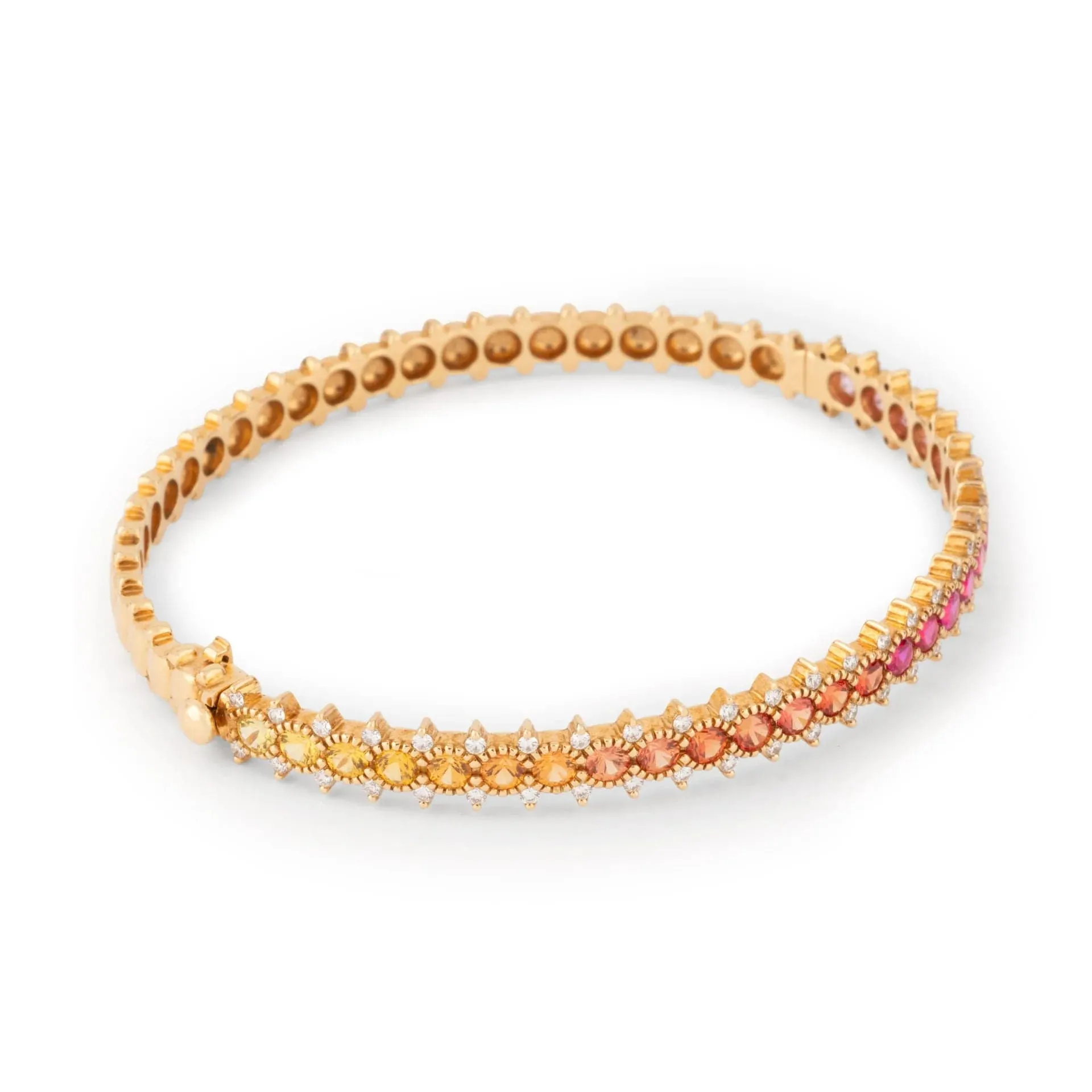 Bracelet or rose et saphirs multicolores sold by 58 Facettes product image thumbnail 4