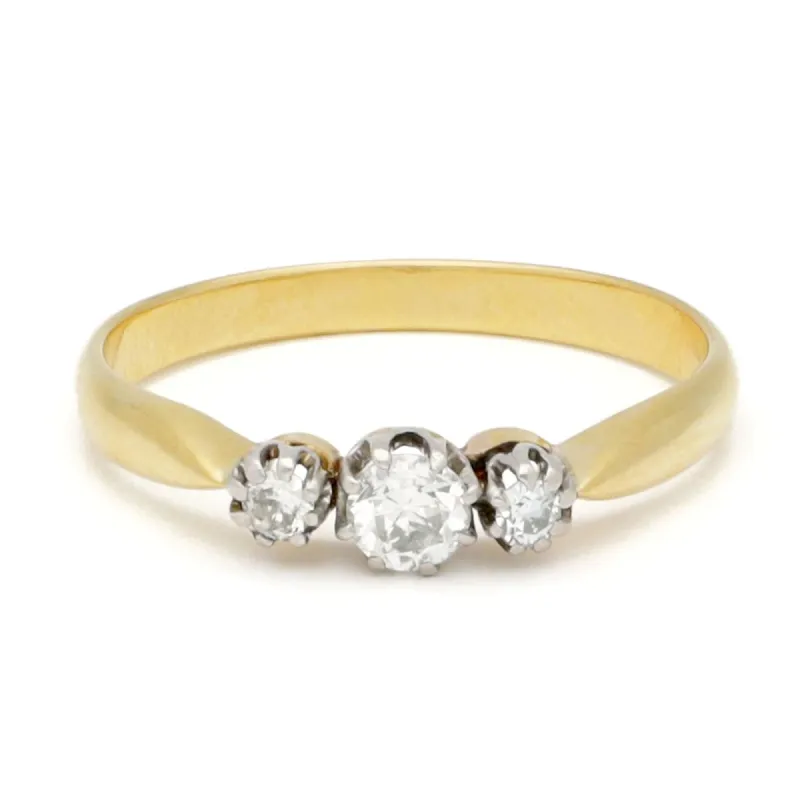 Bague Trilogie en or bicolore et diamants made by 58 Facettes
