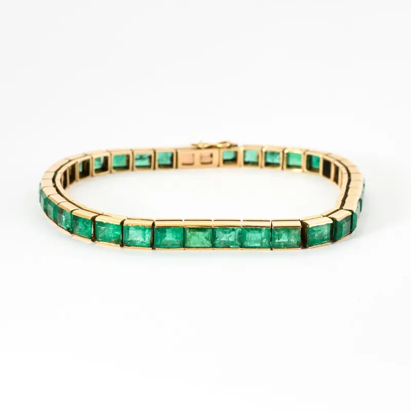 BRACELET LIGNE EMERAUDES OR JAUNE sold by 58 Facettes
