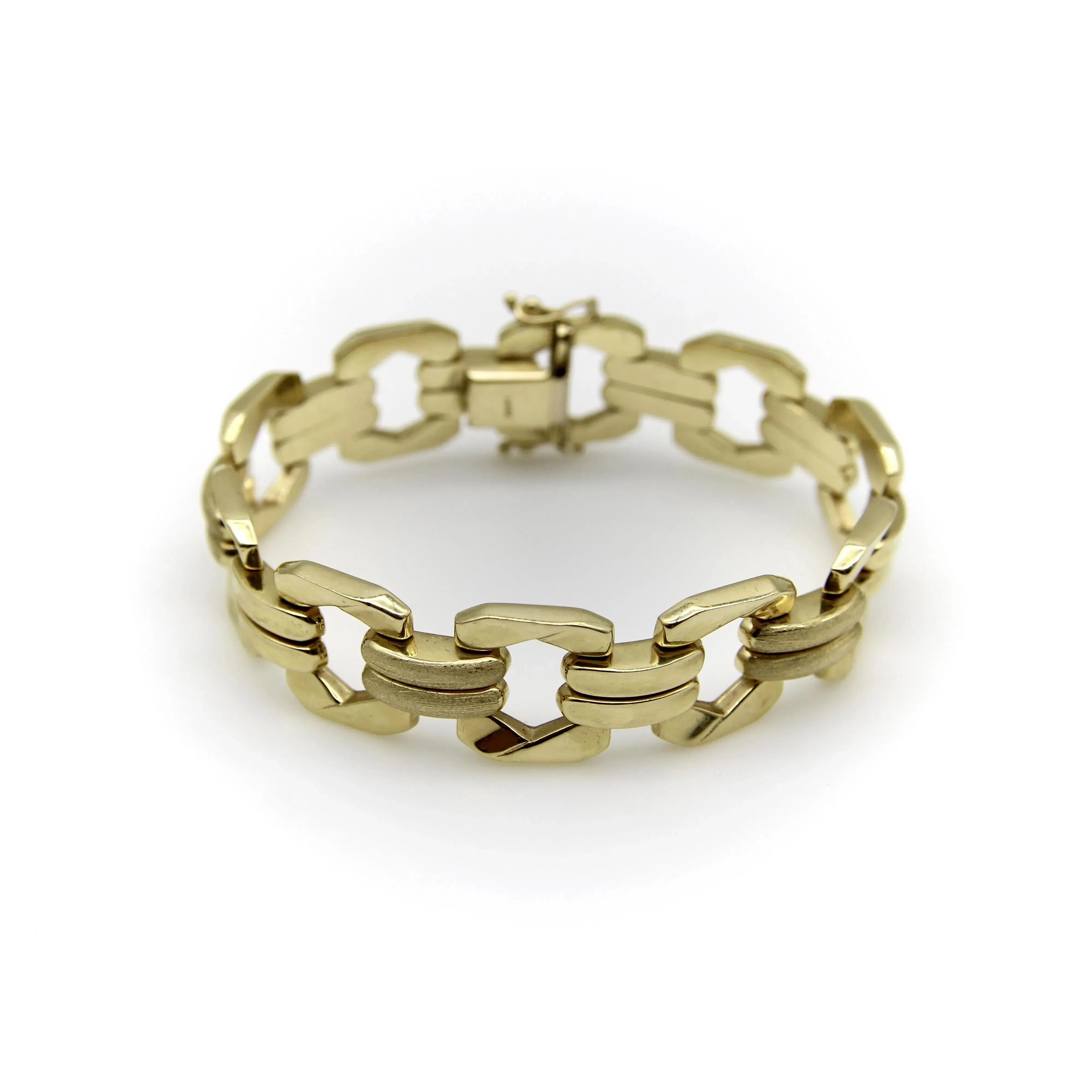 Bracelet vintage à maillons alternés en or 14 carats sold by 58 Facettes product image thumbnail 4