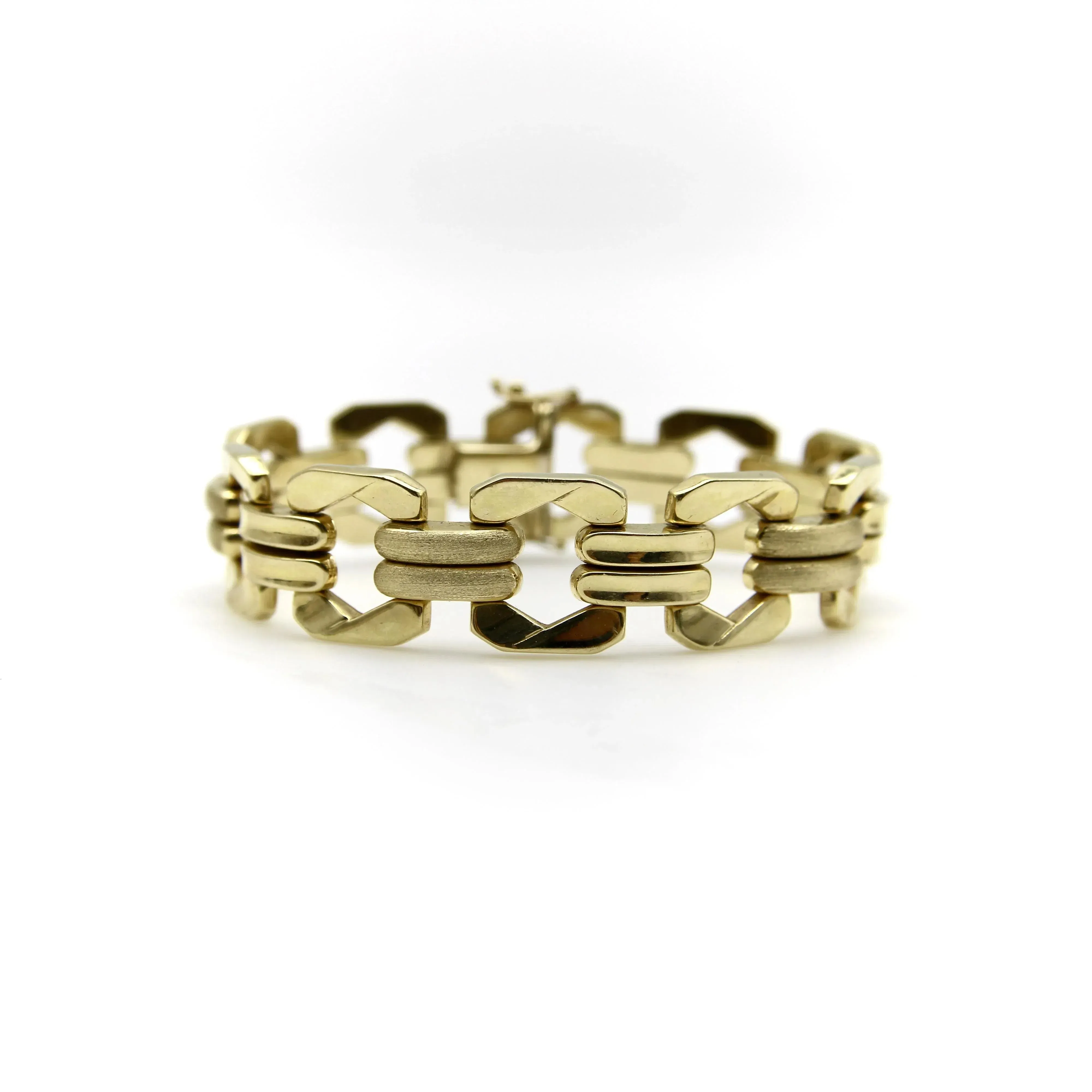 Bracelet vintage à maillons alternés en or 14 carats sold by 58 Facettes product image thumbnail 3