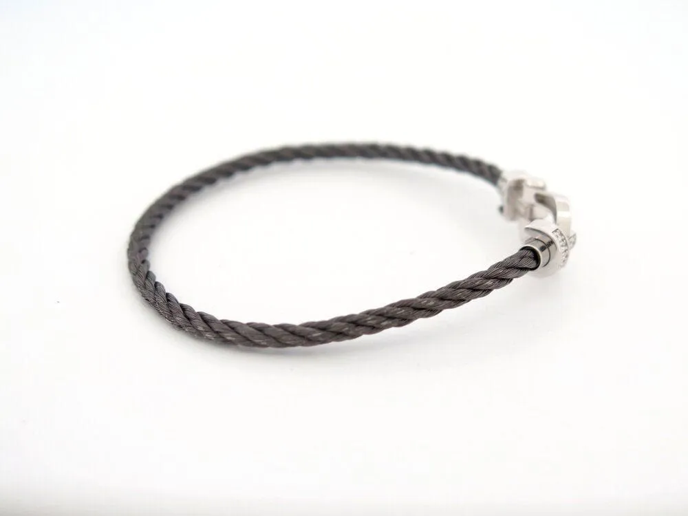 bracelet FRED force 10 mm manille or blanc 14 diamants sold by 58 Facettes product image thumbnail 5