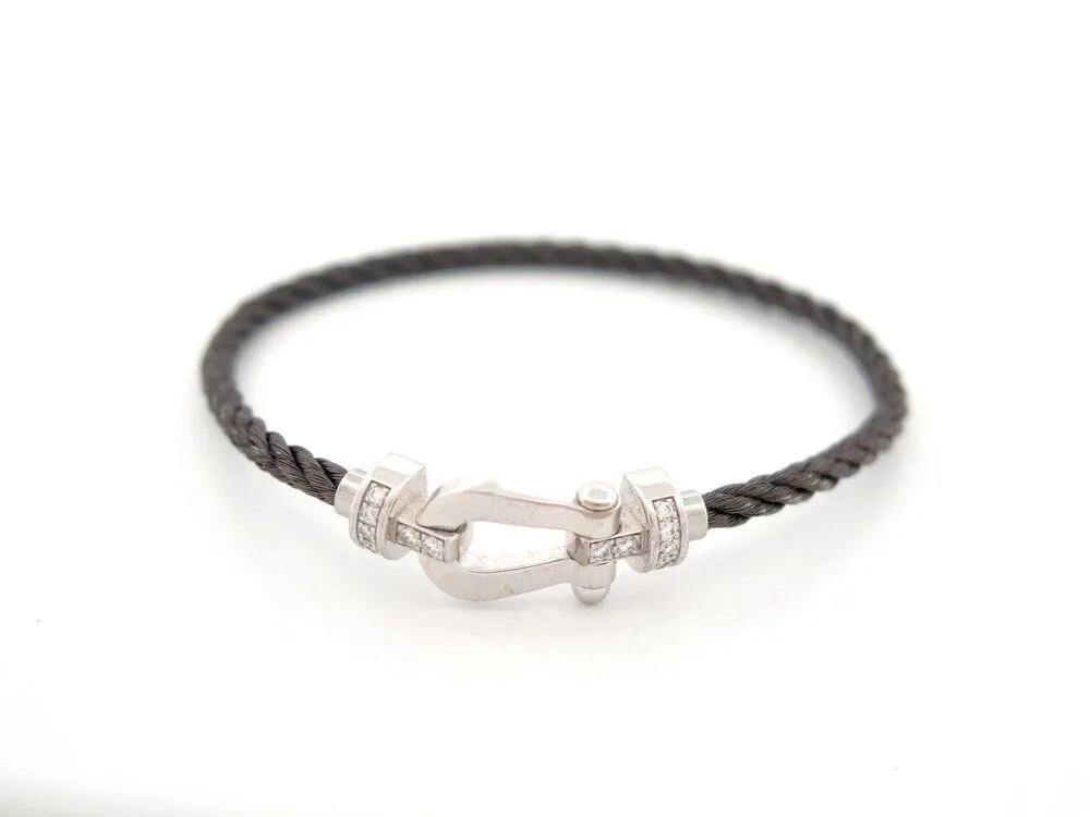 bracelet FRED force 10 mm manille or blanc 14 diamants sold by 58 Facettes product image thumbnail 2