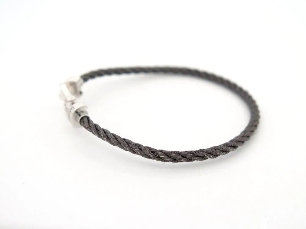 bracelet FRED force 10 mm manille or blanc 14 diamants sold by 58 Facettes product image thumbnail 3