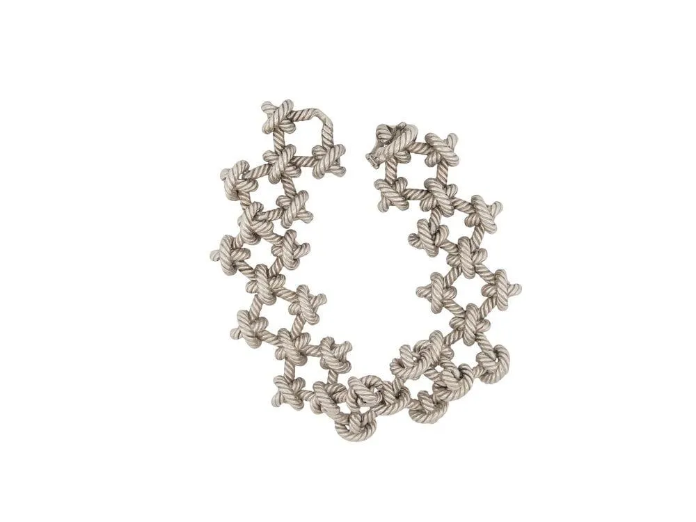 vintage bracelet HERMES noeuds marin 19 cm argent massif 800 sold by 58 Facettes product image thumbnail 2