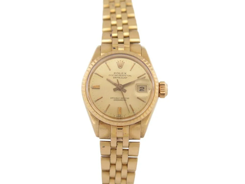 vintage montre ROLEX oyster perpetual lady date or 24 mm auto sold by 58 Facettes
