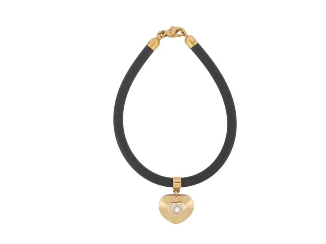 bracelet CHOPARD coeur happy  cordon 16 diamant or sold by 58 Facettes