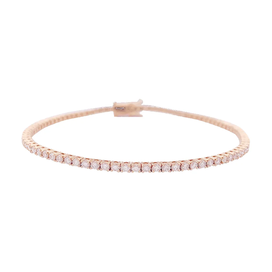 Bracelet ligne tennis or rose, diamants. sold by 58 Facettes