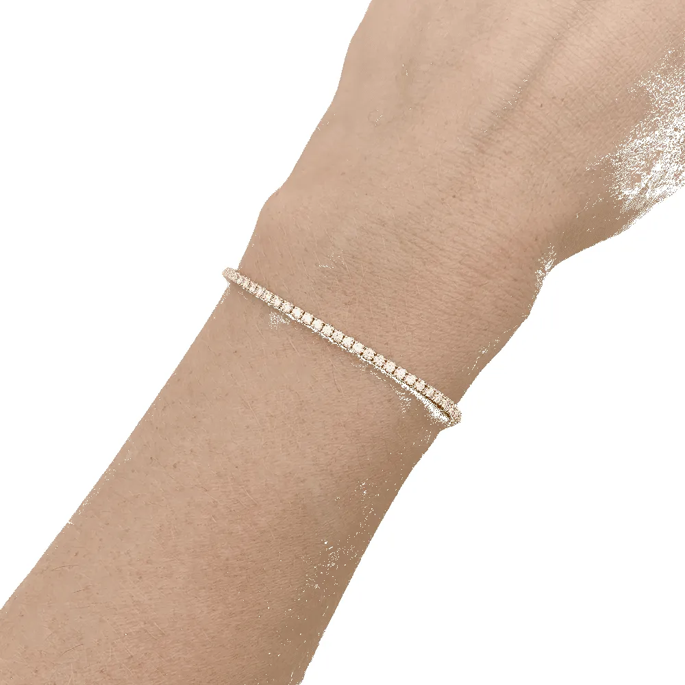 Bracelet ligne tennis or rose, diamants. sold by 58 Facettes product image thumbnail 5