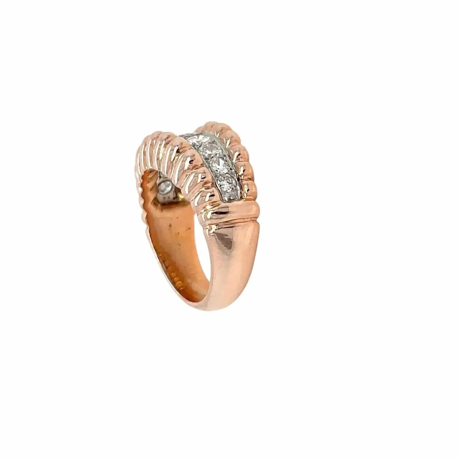Art Deco 1.50 Carat Diamond Gold Band Ring sold by 58 Facettes product image thumbnail 5