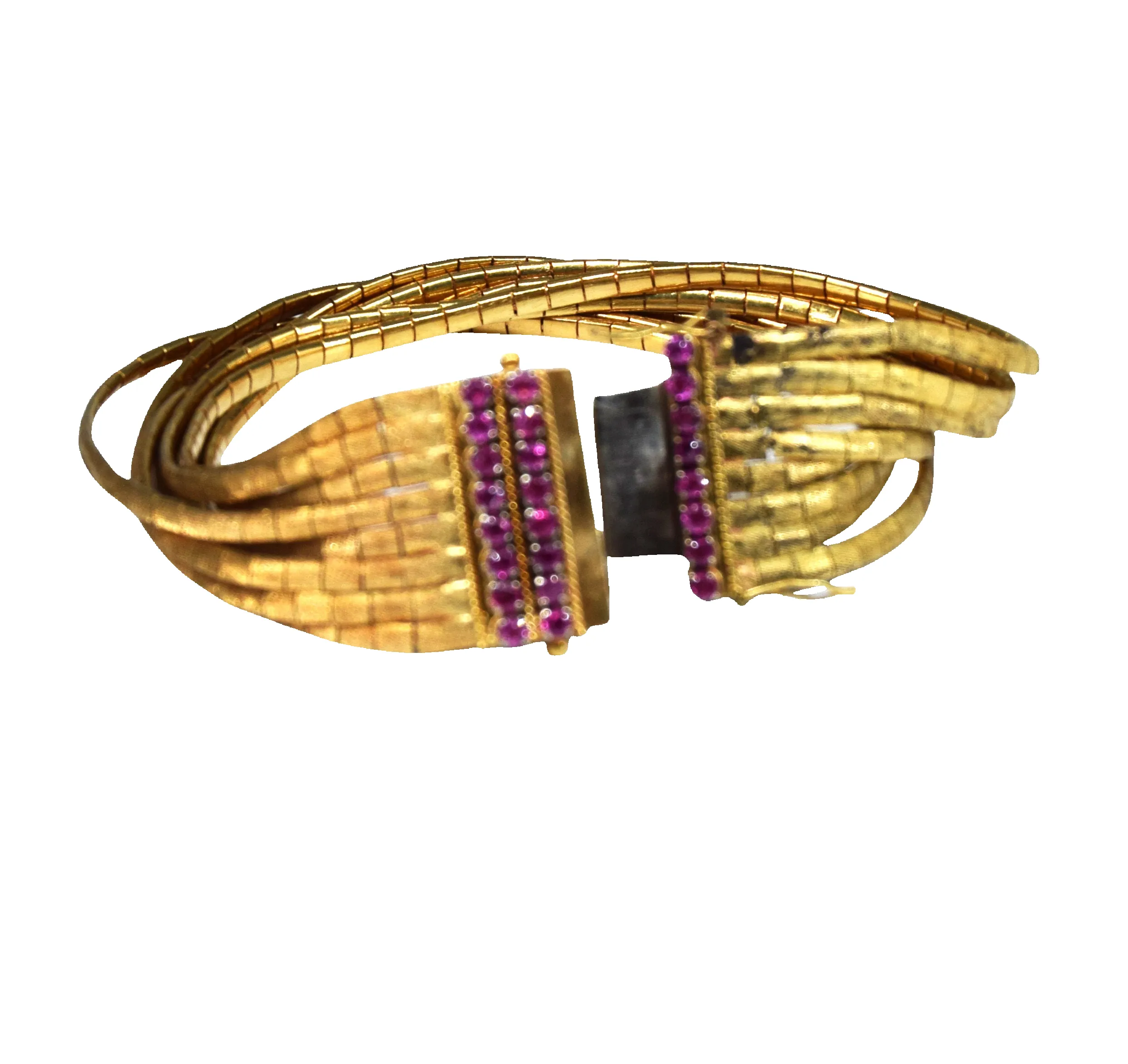 Bracelet vintage des années 80 en or jaune 18 carats et rubis sold by 58 Facettes