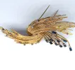 Broche vintage or jaune diamants saphirs sold by 58 Facettes