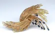 Broche vintage or jaune diamants saphirs sold by 58 Facettes