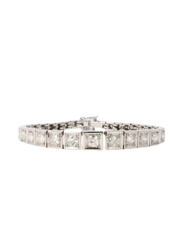Bracelet Art-Déco platine diamants 3,5 ct sold by 58 Facettes