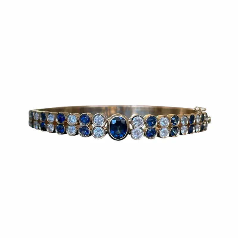 Bracelet Jonc Serti de Saphirs et Diamants sold by 58 Facettes